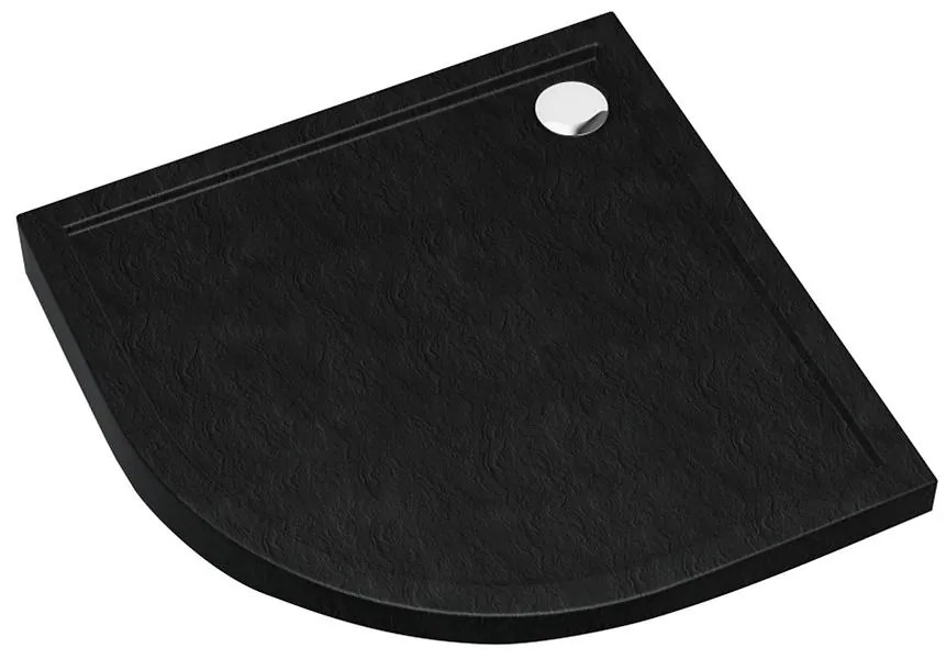 Rohová vanička Caspar New Black Stone 80x80x4,5 R55 3.2333/C/St