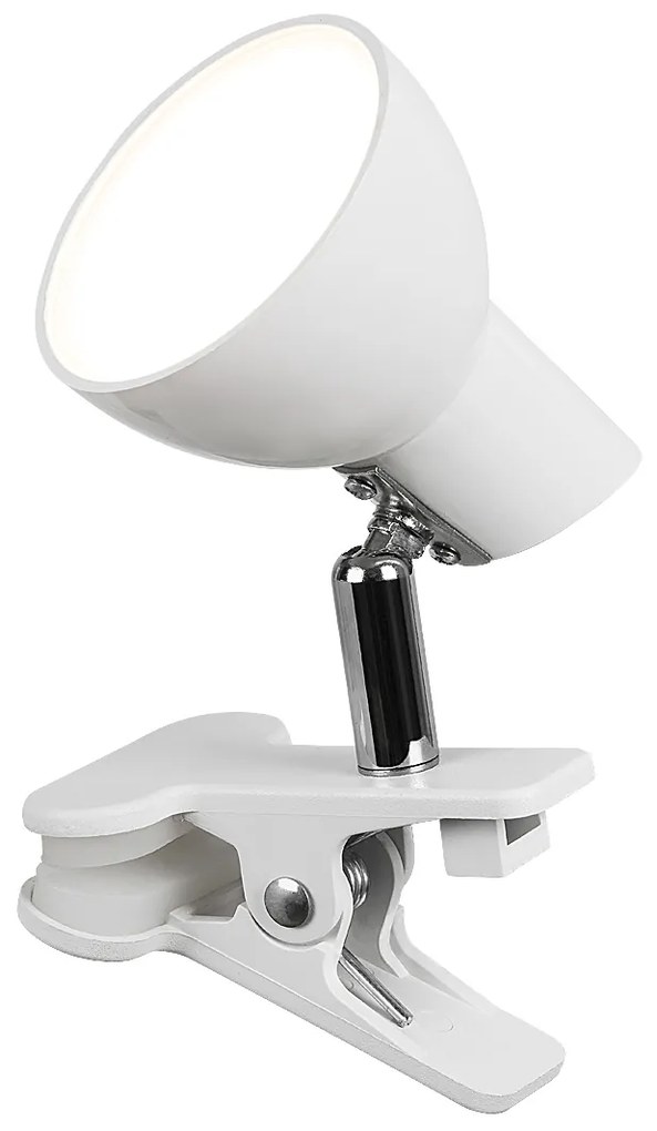 RABALUX Stolná LED lampička s klipom NOAH, 5W, teplá biela, biela