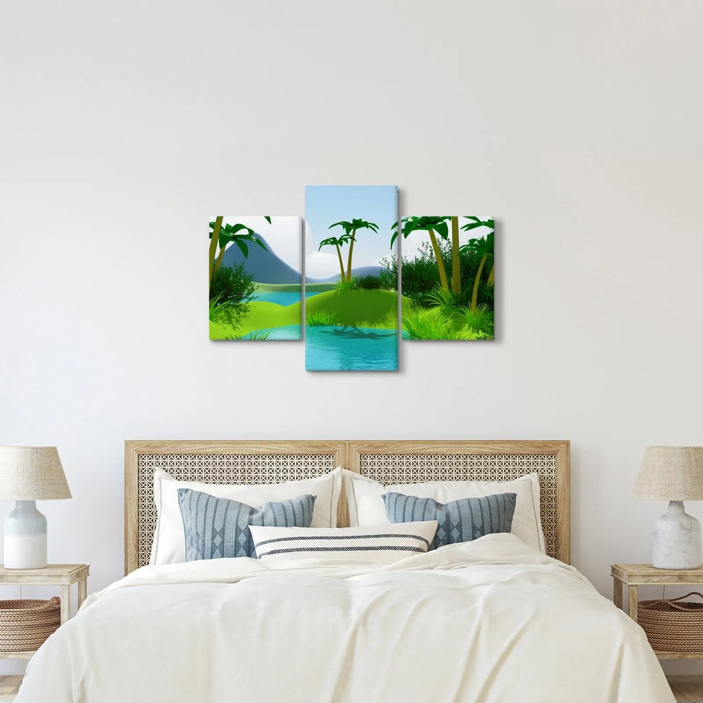 Obraz - Jazerá v jungli (90x60 cm)