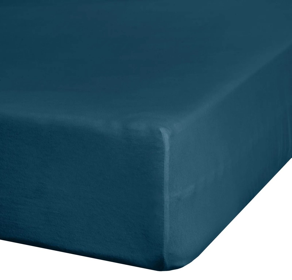 BAVLNENÉ PRESTIERADLO S GUMOU ADELA 220X200X25 CM TMAVOMODRÁ