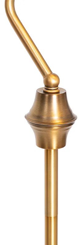 Klasická stojaca lampa na notára bronzová so zeleným sklom - Banker