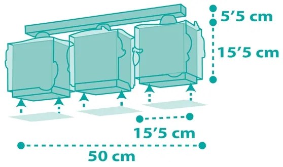 Dalber 63443 - Detské stropné svietidlo MERMAIDS 3xE27/60W/230V