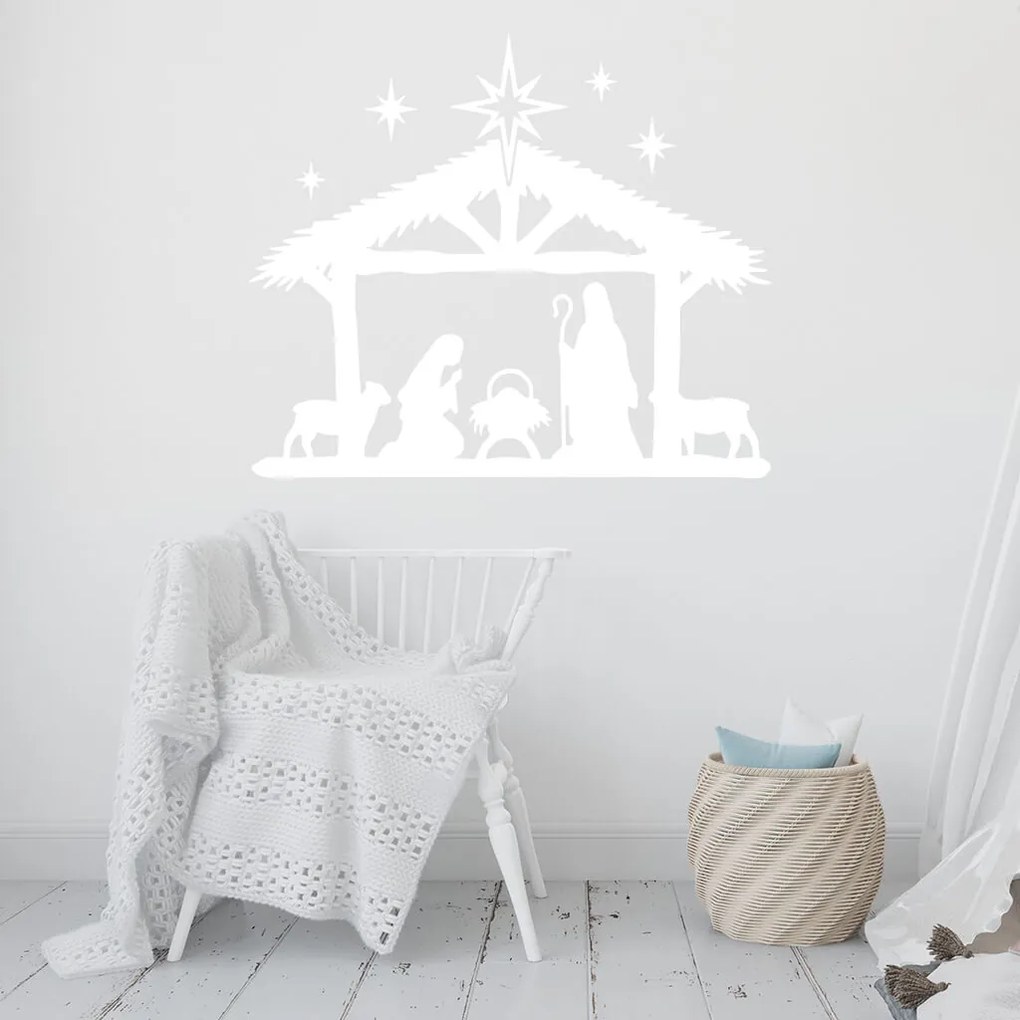 Veselá Stena Samolepka Ježiško v Betleheme Farba: žlutá, Veľkosť: 100 x 85 cm