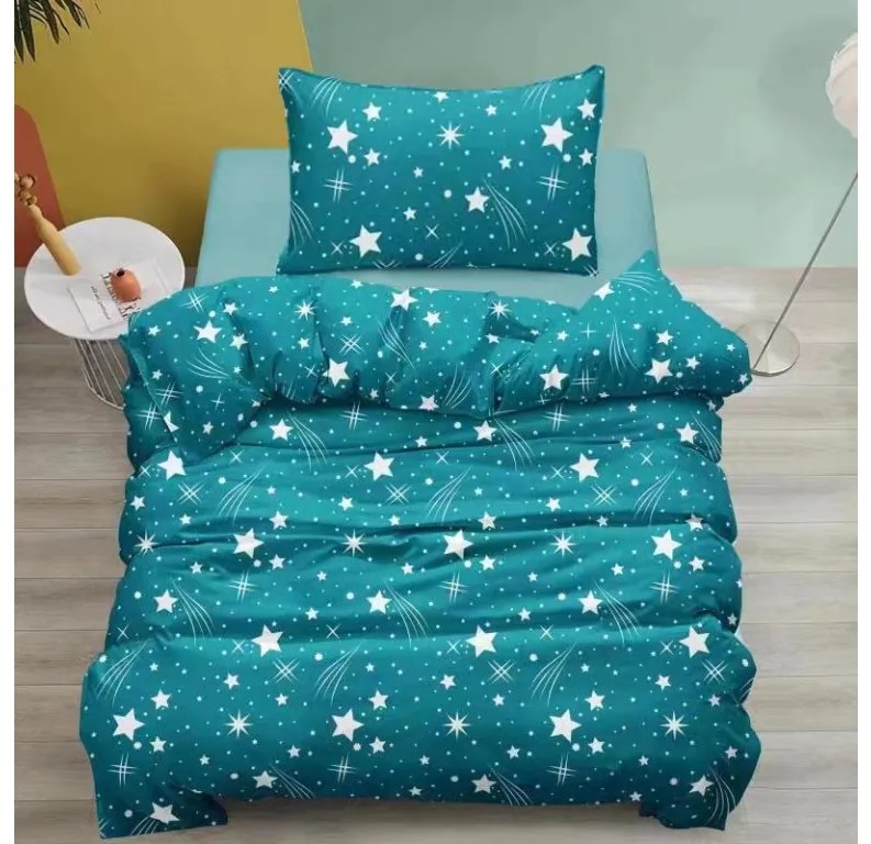Krepové obliečky NOČNÁ OBLOHA BLEND tyrkysové Rozmer obliečky: 70 x 90 cm | 140 x 200 cm