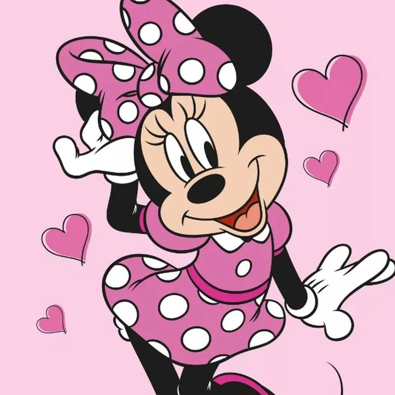 Detský uterák 30x30 MINNIE srdiečka - magický