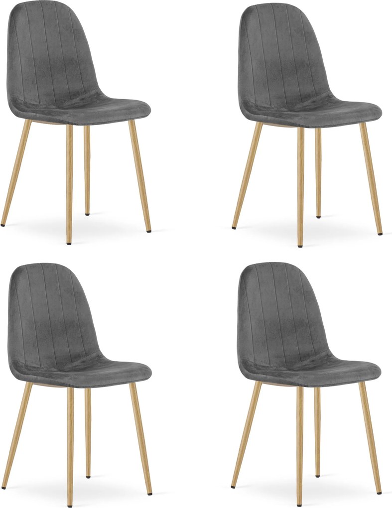 Jedálenská stolička PADVA VELVET, tmavosivá