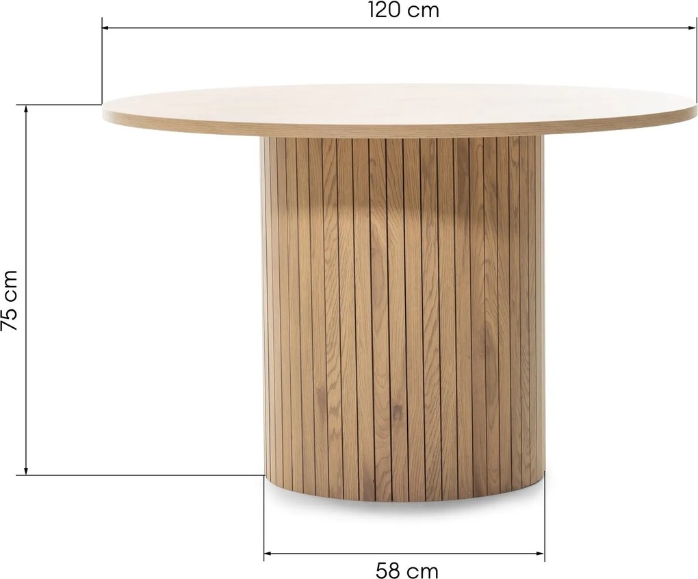 Jedálenský stôl REMIGIO 120 cm dub prírodný