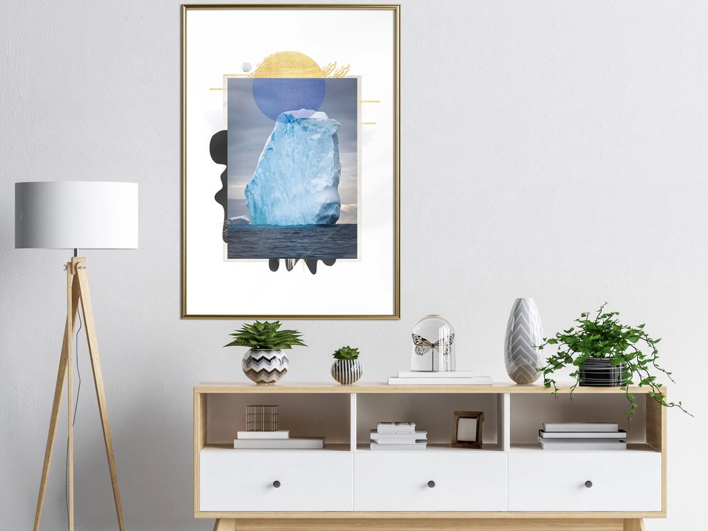 Artgeist Plagát - Iceberg [Poster] Veľkosť: 20x30, Verzia: Zlatý rám s passe-partout