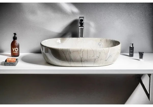 Sapho - Umývadlo na dosku DALMA 59x42 cm keramika/grigio