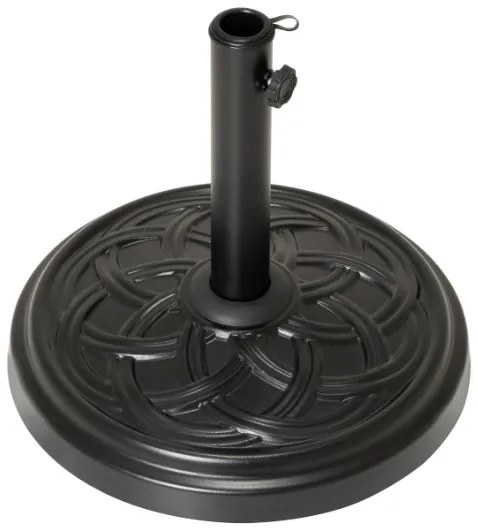 Podstavec na slnečník, okrúhly, 15 kg, čierny