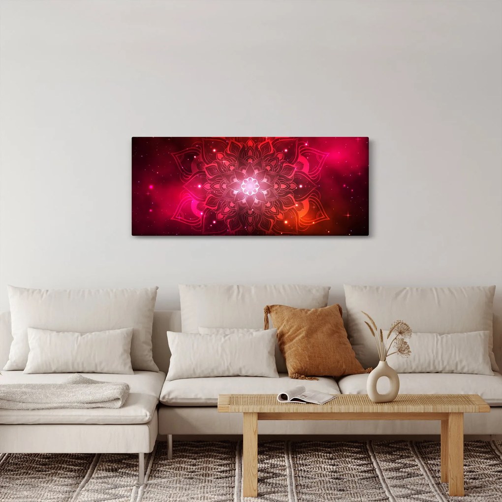 Obraz červené abstrakcie (120x50 cm)