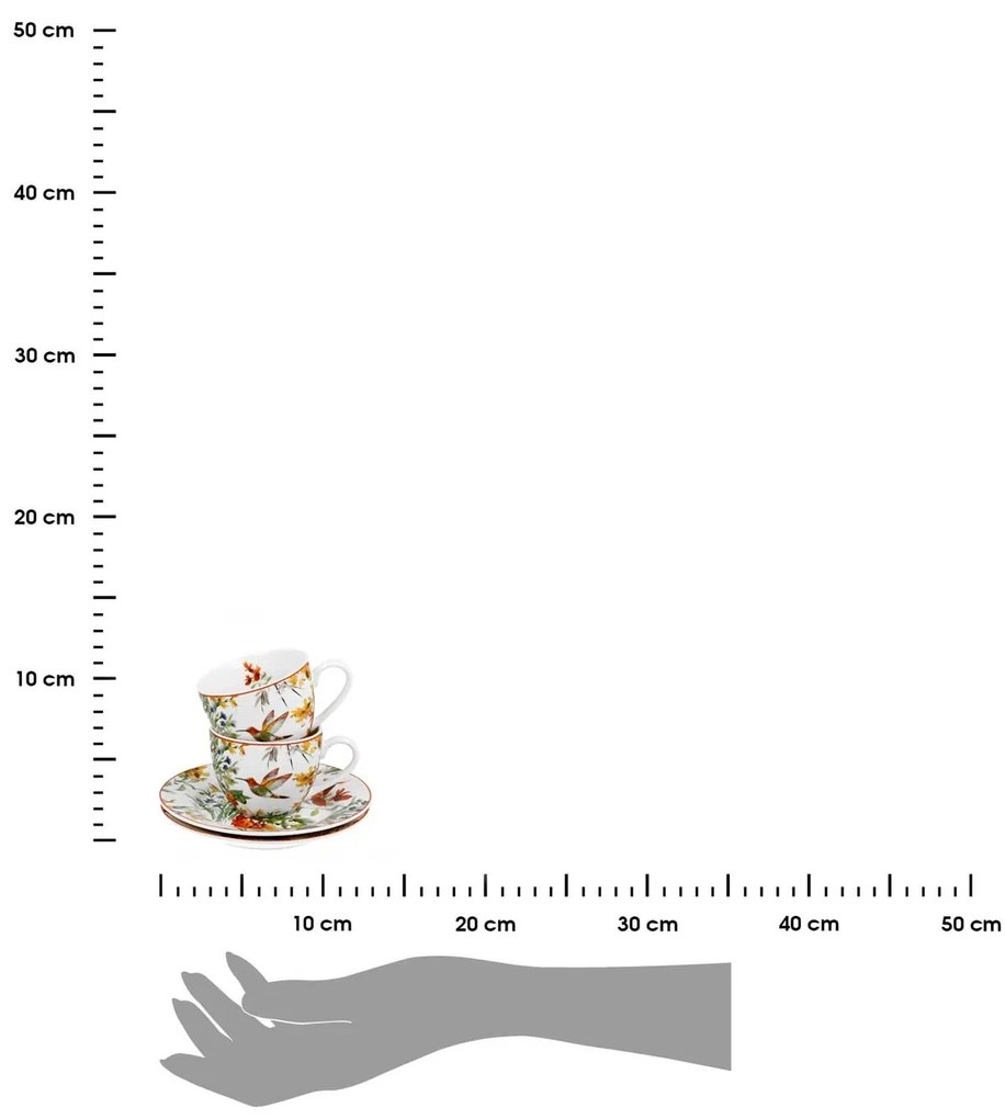 Porcelánová šálka s podšálkou Linnea 90 ml sada 2ks