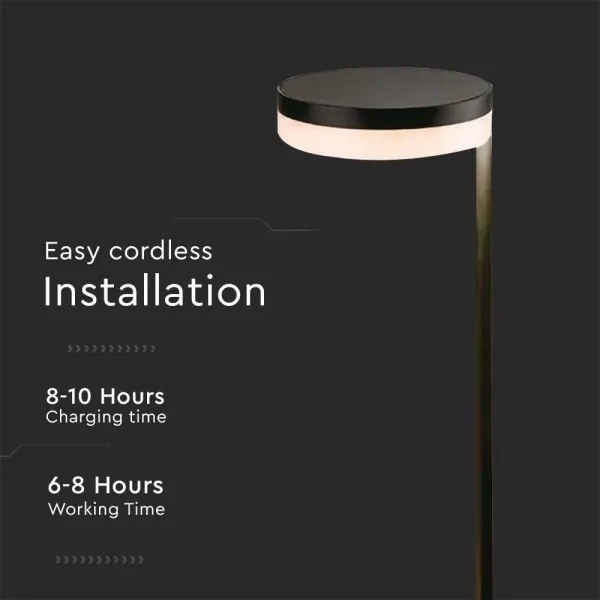 LED Vonkajšia solárna lampa LED/2W/3,7V 3000K IP54 2000 mAh čierna