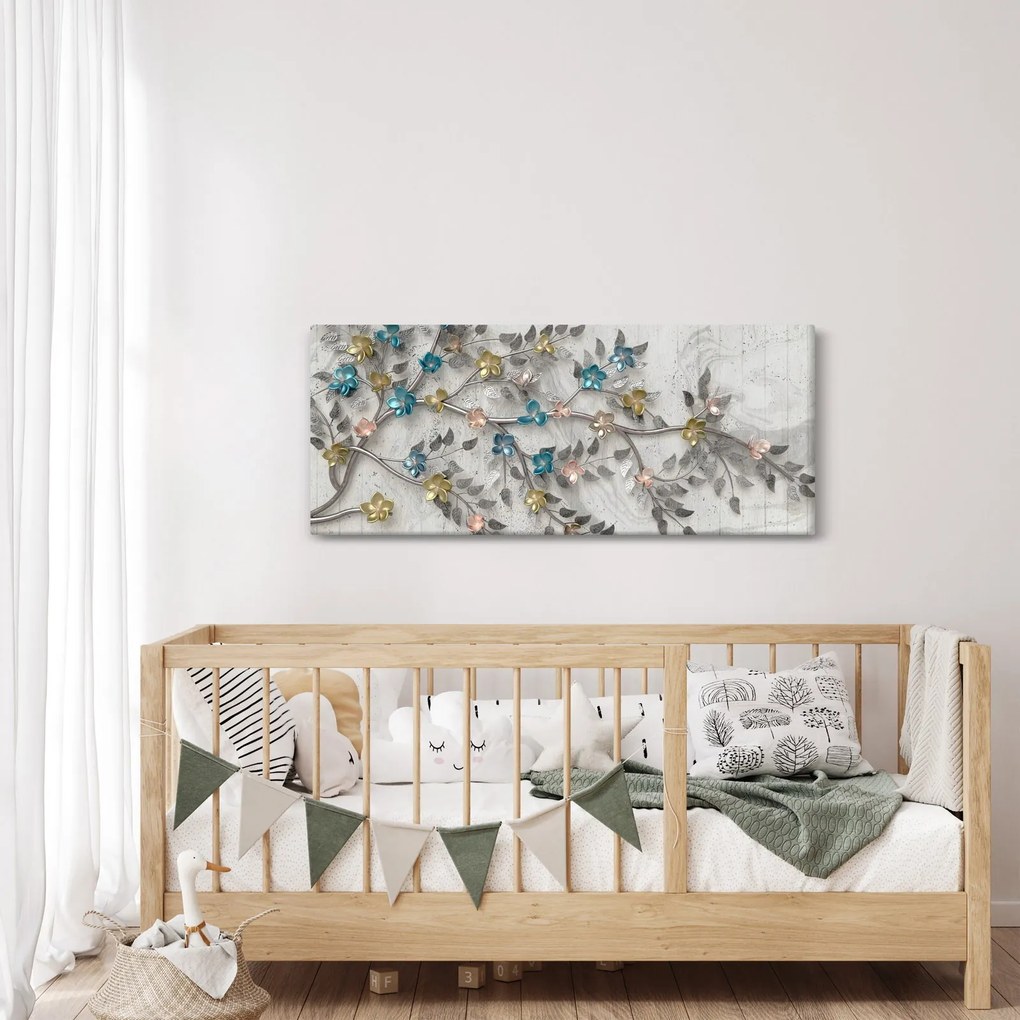 Obraz- Na vetve - abstraktné (120x50 cm)
