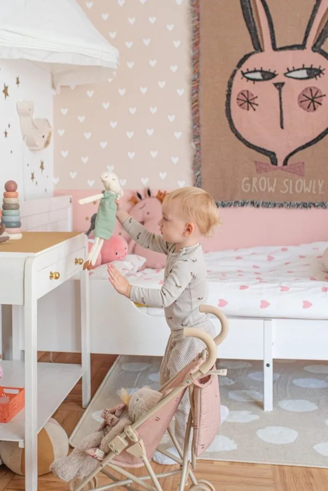 Tapeta srdca béžová 280x50 cm