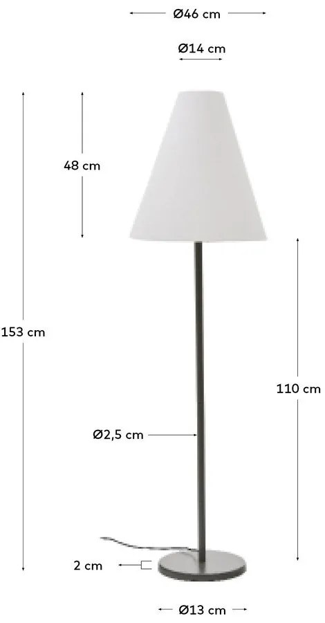 Tmavozelená stojacia lampa s textilným tienidlom (výška 153 cm) Navat – Kave Home