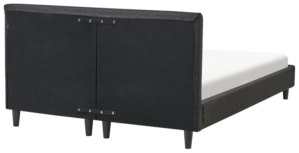 Čalúnená posteľ 140 x 200 cm čierna FITOU Beliani