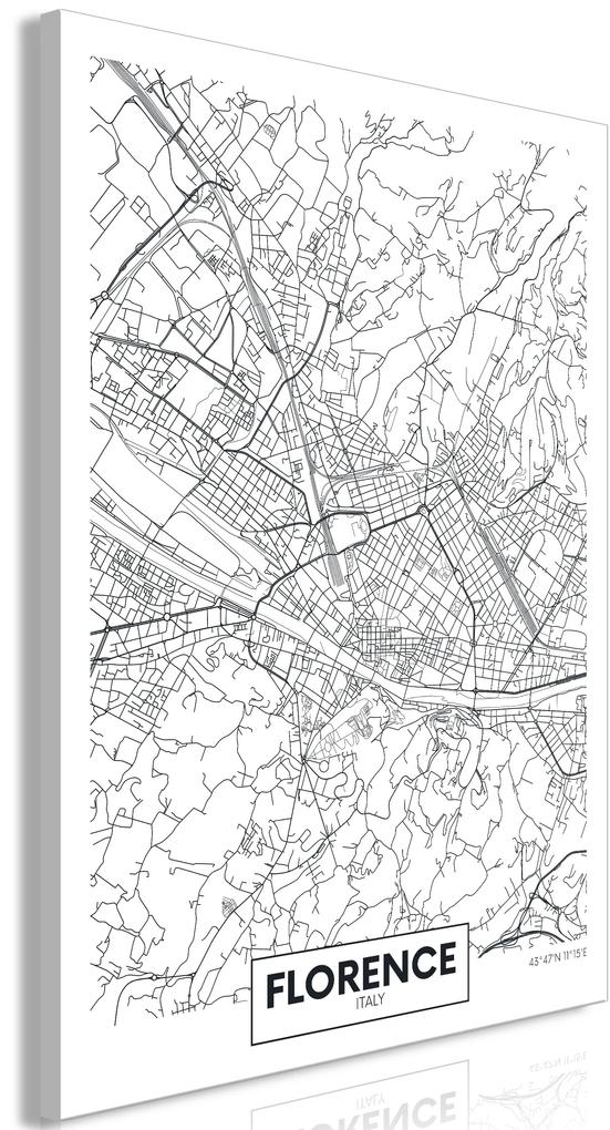 Artgeist Obraz - Florence Map (1 Part) Vertical Veľkosť: 20x30, Verzia: Standard