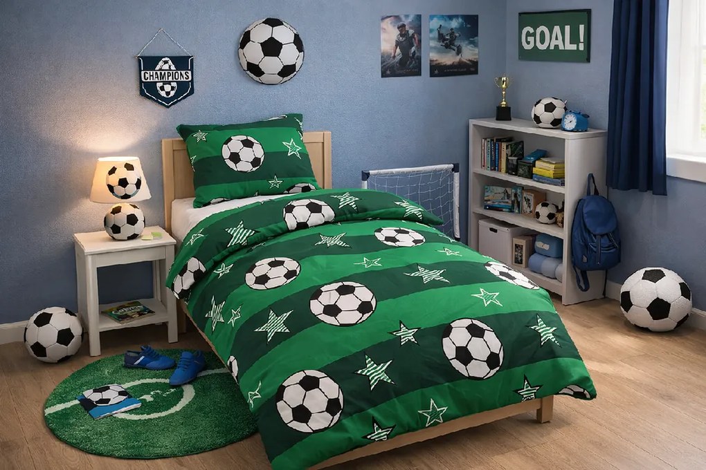 TipTrade Bavlnené obliečky 140x200 + 70x90 cm - Futbal