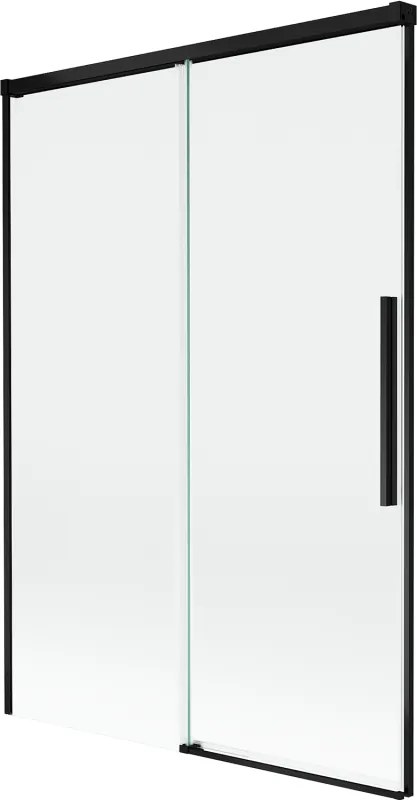 Mexen Rox, 2-krídlová posuvná vaňová zástena 120 x 150 cm, 8mm číre sklo, čierny matný profil, 8C9-120-001-70-00