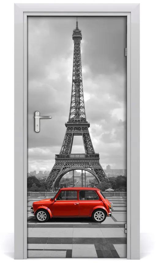 Fototapeta samolepiace dvere Eiffelova veža auto 75x205 cm