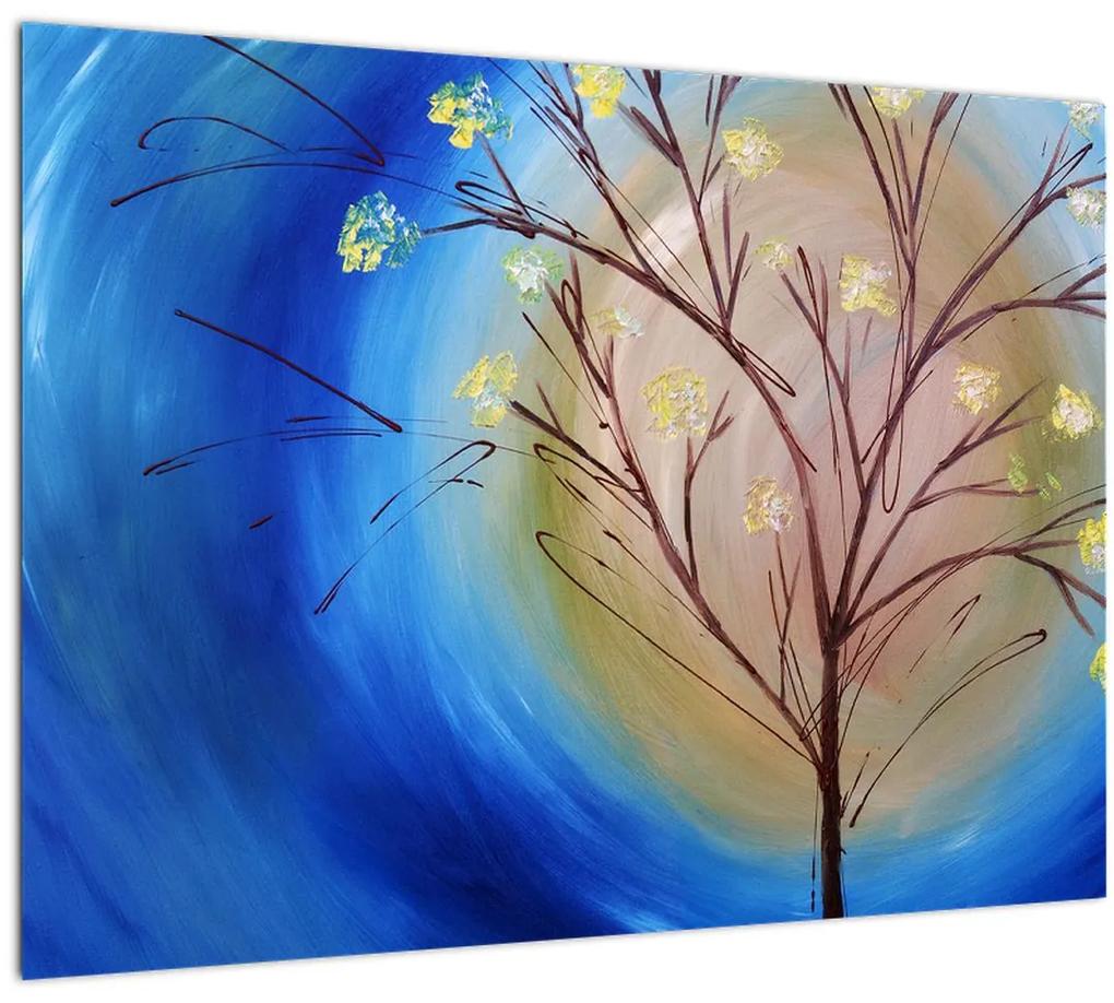 Sklenený obraz - Strom zakrývajúci slnko (70x50 cm)