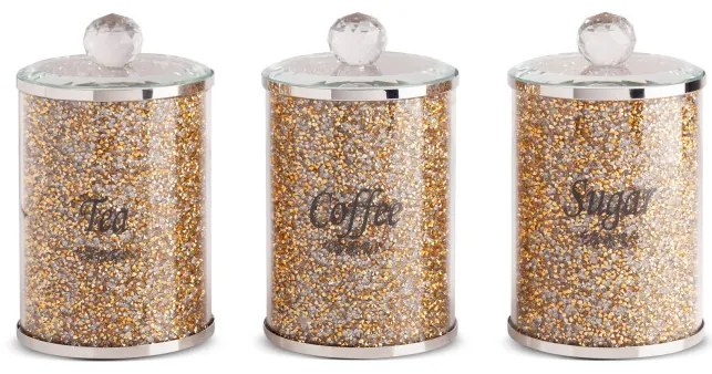 Sada troch nádob VENTOSA 03 zlatá / strieborná (3 ks)