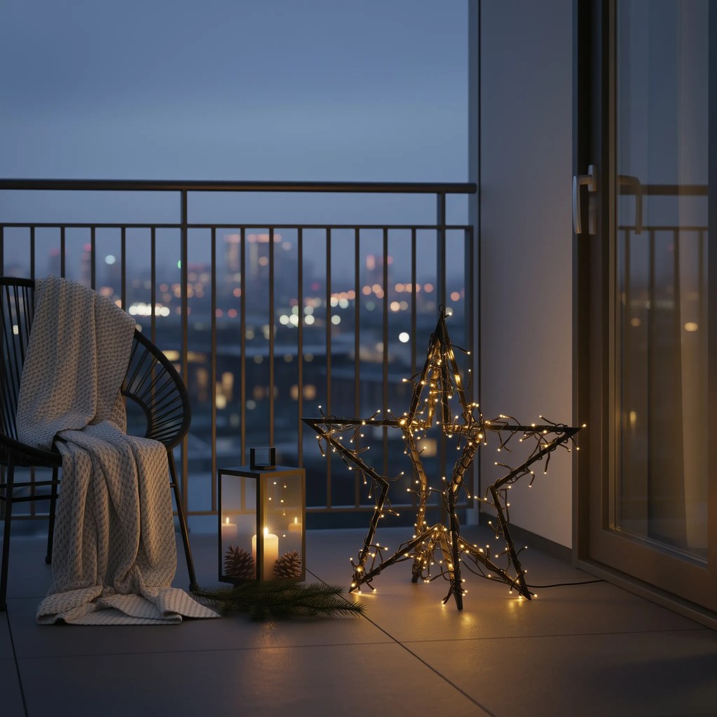 Vianočná hviezda čierna hviezda vrátane LED IP44 - Brilli