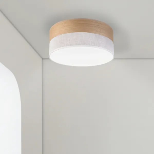 LED Stropné svietidlo SIRJA WOOD LED/20W/230V pr. 35 cm biela/dub