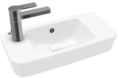 V&B O.novo umývátko Compact 50x25 cm, s přepadem, 1 otvor pro baterii vlevo, alpská bílá,4342L501
