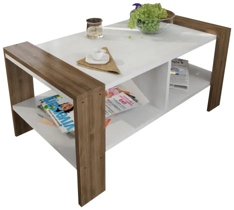 Konferenčný stolík ERICA 42x90 cm biela/hnedá