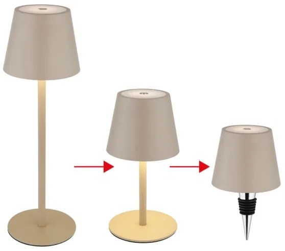 Globo 58488S - LED stmievateľná dotyková nabíjateľná vonkajšia lampa VANNIE 3W/5V IP54 1800 mAh