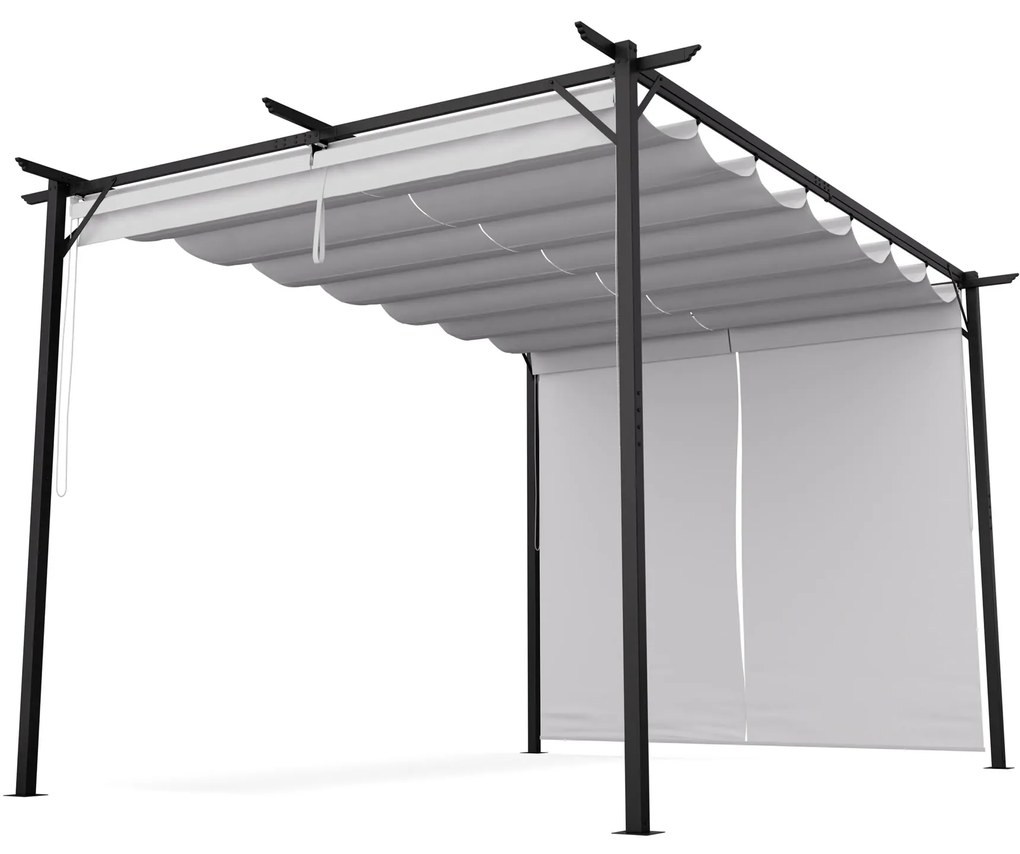 Blumfeldt Pantheon Robust, pergola, 3 x 4 m, s bočnými roletami, práškovo lakovaná oceľ odolná voči poveternostným vplyvom