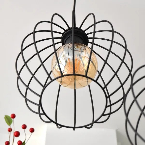 LED Luster na lanku MERCURE 3xE27/15W/230V ø 50 cm čierna