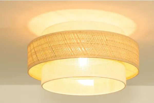 Stropné svietidlo BOHO 1xE27/60W/230V priemer 40 cm juta/krémová