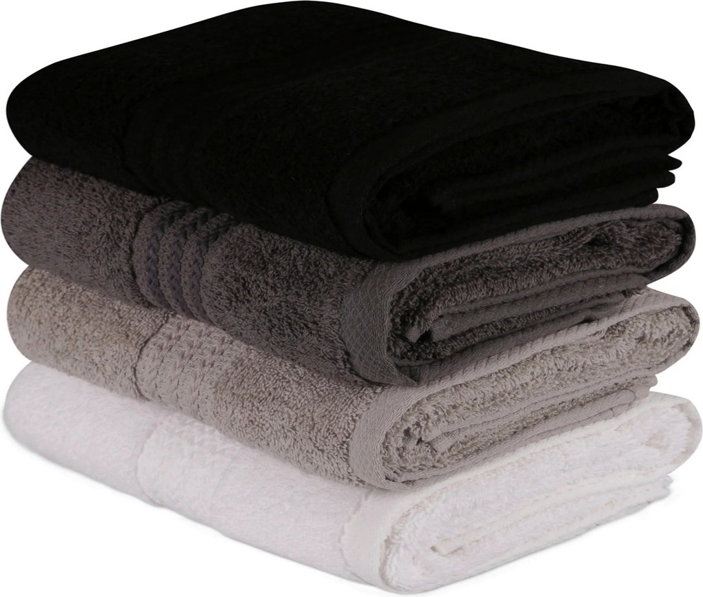 XXXLutz SADA UTERÁKOV NA RUKY, 50/90 cm, tmavosivá, sivá, čierna, biela - Kúpeľňový textil - 003808011109