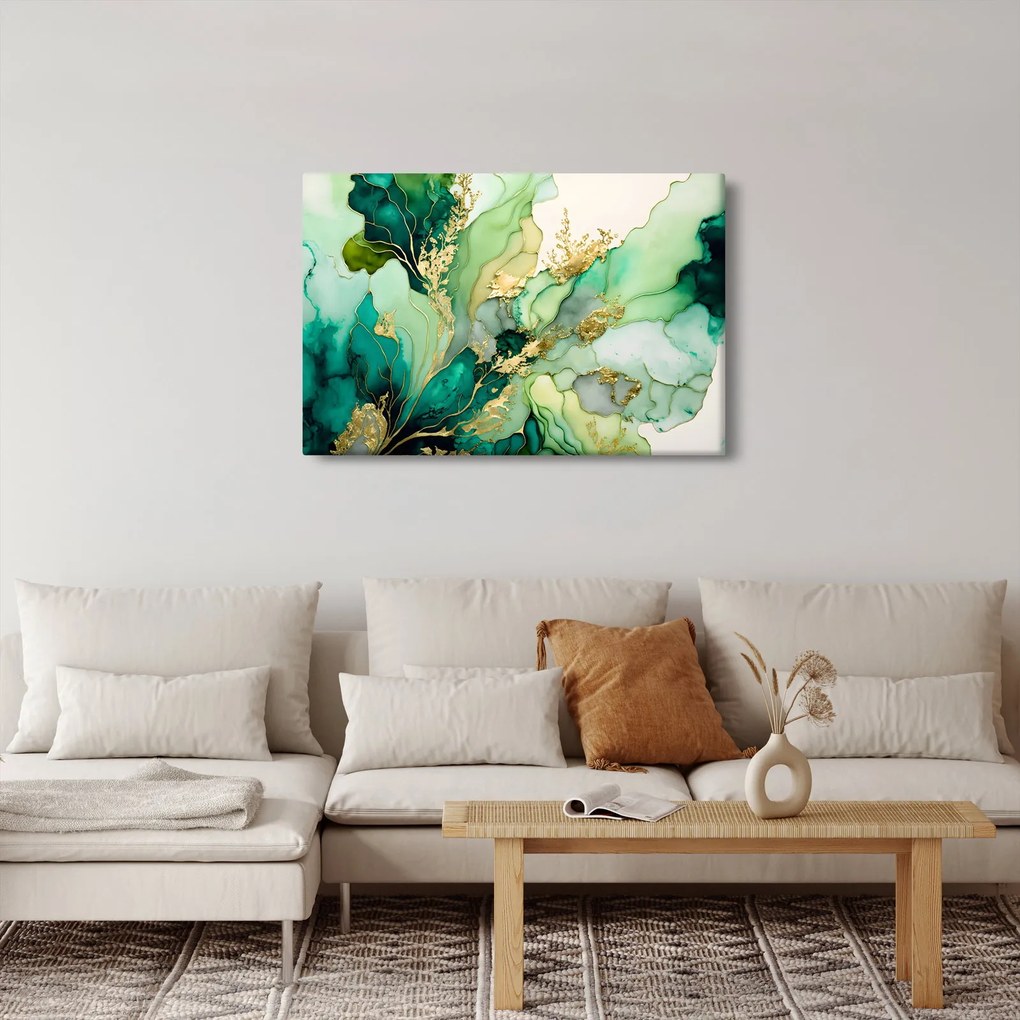 Obraz - Zelená abstrakcia (90x60 cm)