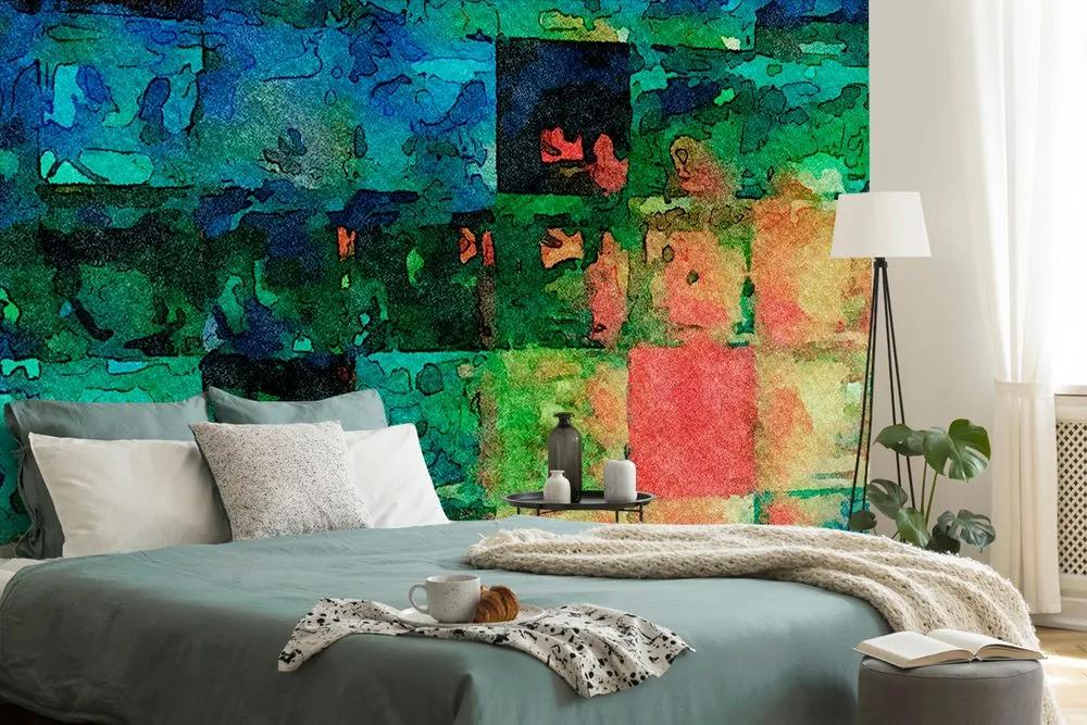 Samolepiaca tapeta farebná abstrakcia štvorcov
