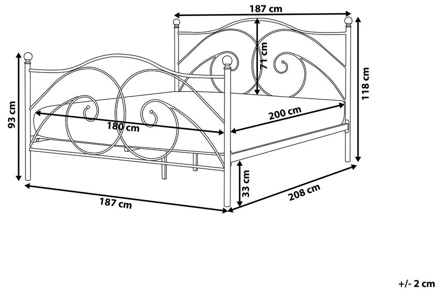 Manželská posteľ 180 cm DIROU (s roštom) (biela). Vlastná spoľahlivá doprava až k Vám domov. 1007238