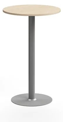 Barový stôl ALVA, Ø700x1100 mm, HPL, strieborná/breza
