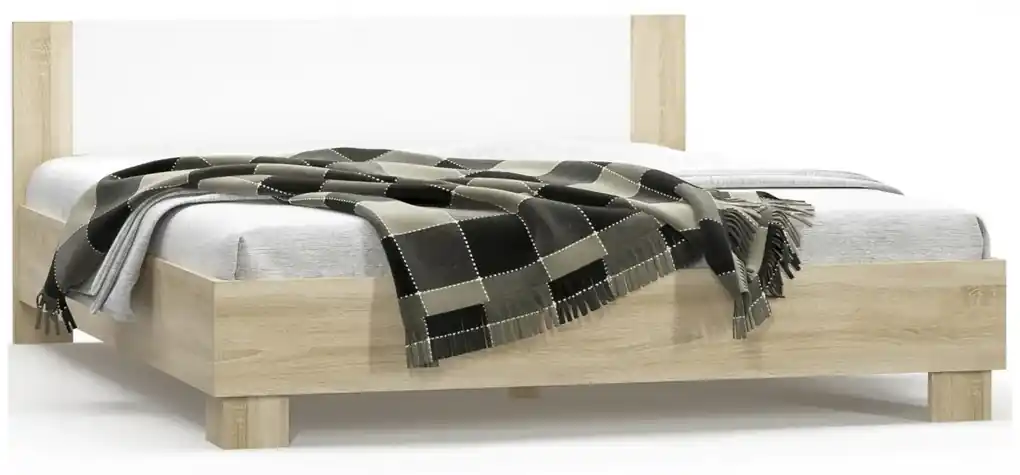 Manželská posteľ s roštom Mateo LB-180 180x200 cm - dub sonoma / biela |  BIANO