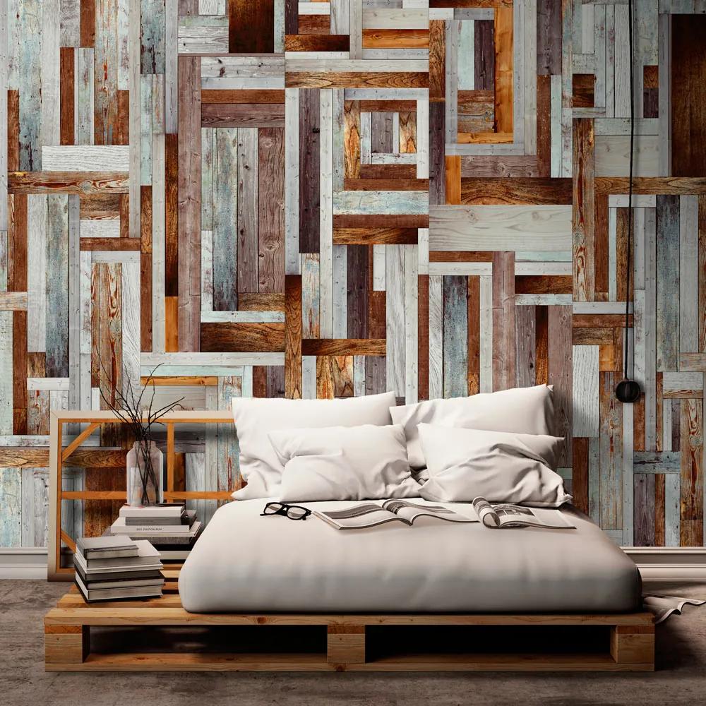 Artgeist Tapeta - Labyrinth of wooden planks Veľkosť: 50x1000