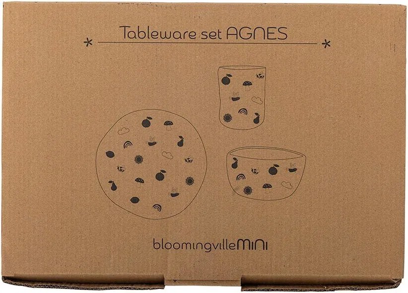 Kameninová detská jedálenská súprava 3 ks Agnes – Bloomingville Mini