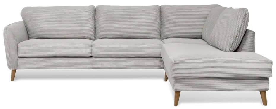 Svetlosivá menčestrová rohová pohovka (pravý roh) Paris – Scandic