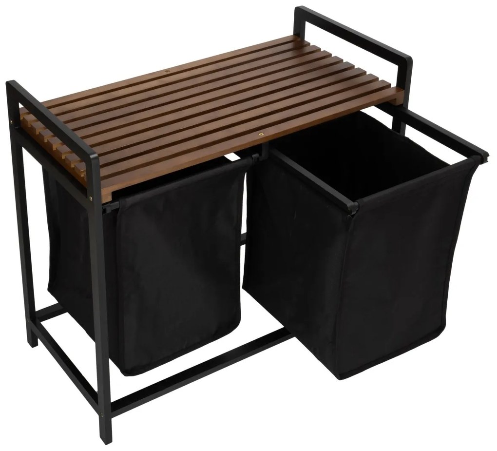 Bambusový kôš na bielizeň Hanoi čierno-hnedý