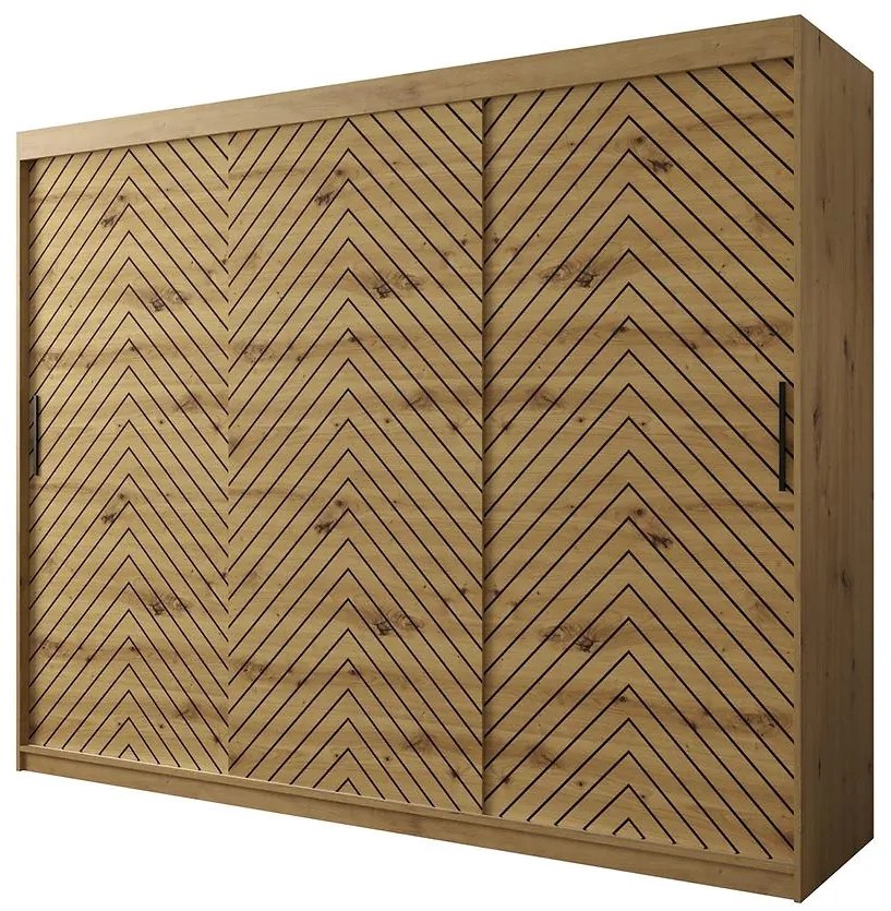 Skriňa Jodełka 1 250 dub Artisan/dub Artisan/čierna