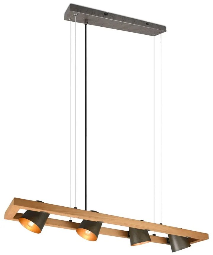 Závesné svietidlo v sivo-prírodnej farbe Bell – Trio