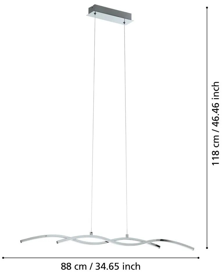 LED závesné svietidlo v striebornej farbe LASANA 2 – EGLO