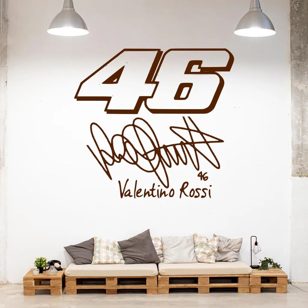 Veselá Stena Samolepka Valentino Rossi 46 Farba: zelená, Veľkosť: 40 x 37 cm