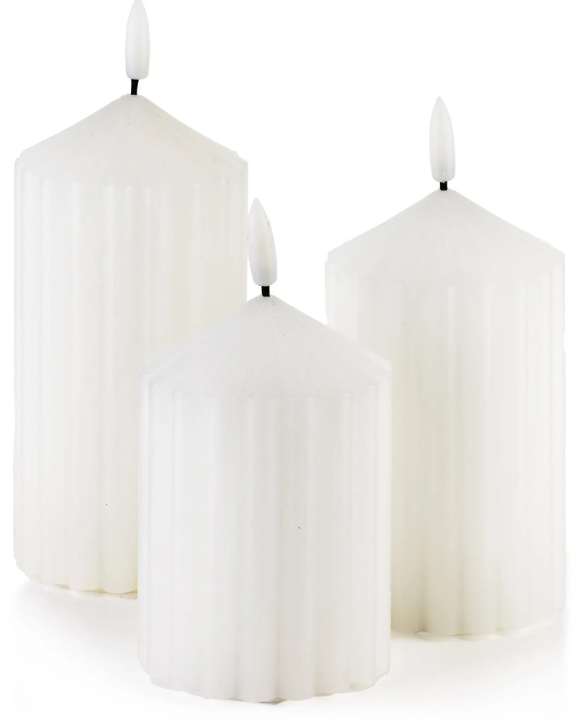 LED svíčka Idalia 7x19 cm bílá
